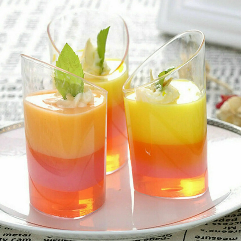 5 vnt., 80 ml vienkartiniai desertiniai puodeliai, skaidrūs plastikiniai ledų puodeliai, putėsių puodukai, namų vakarėlio vestuvių reikmenys