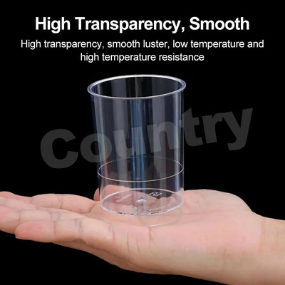 10 τμχ Στρογγυλή μους για κέικ Κύπελλα για επιδόρπιο Clear Plastic Drink Wine Jelly Cup Tumbler Cup
