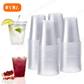 20/100 vnt. vienkartiniai skaidraus plastikiniai puodeliai lauko iškyloms gimtadienio virtuvės stalo reikmenys 200 ml puodeliai gimtadienio vakarėliui