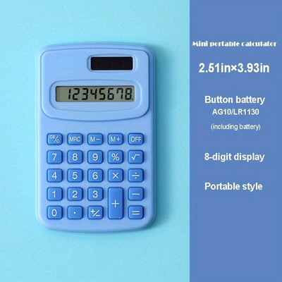 Mažas saulės skaičiuotuvas Nešiojamas skaičiuotuvas mielas 8 skaitmenų LCD elektroninis namų biuro skaičiuotuvas, skirtas vaikų pradinės mokyklos skaičiuoklei