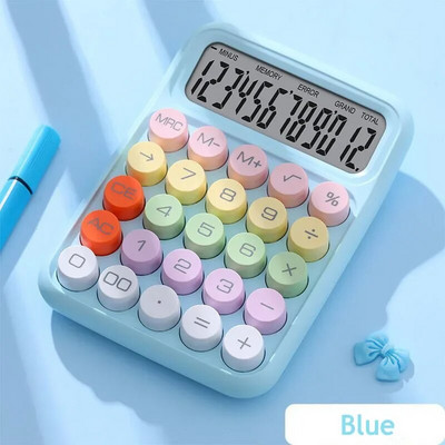 Coreea Kawaii Calculator Cartoon Candy Color Silențios Tastatură mecanică Calculator de birou pentru învățare financiară și contabilă
