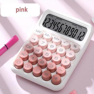 Coreea Kawaii Calculator Cartoon Candy Color Silențios Tastatură mecanică Calculator de birou pentru învățare financiară și contabilă