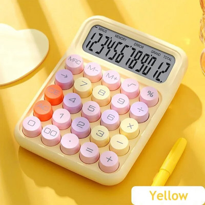 Coreea Kawaii Calculator Cartoon Candy Color Silențios Tastatură mecanică Calculator de birou pentru învățare financiară și contabilă