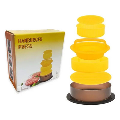 3 viename mėsainio mėsos preso formelių kotletų gaminimo aparatas, nelipnus įdaryti mėsainių formelės jautienos paplotėliai ABS apvalios formos formos virtuvės priedai