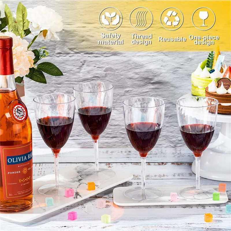 8db műanyag pezsgőspoharak 8 uncia kemény, eldobható borospoharak Mimóza Esküvői ivás Pirítós Életmű Műanyag pezsgőfuvola