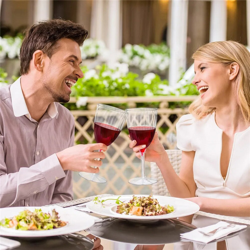 8db műanyag pezsgőspoharak 8 uncia kemény, eldobható borospoharak Mimóza Esküvői ivás Pirítós Életmű Műanyag pezsgőfuvola