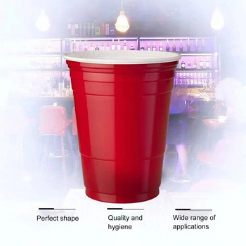 LBER 50 бр./компл. 450 мл червена пластмасова чаша за еднократна употреба Парти чаша Бар Ресторант Консумативи Домакински артикули за домашни консумативи