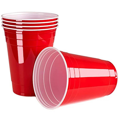 LBER 50Db/Szett 450Ml Piros eldobható műanyag pohár Party Cup bár Étterem kellékek Háztartási cikkek otthoni kellékekhez