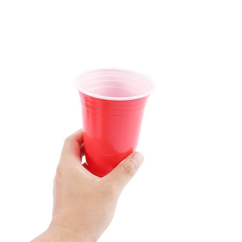 LBER 50Pcs/Set 450Ml Crvena jednokratna plastična čaša Party Cup Potrepštine za restorane za barove Kućanske stvari za kućne potrepštine