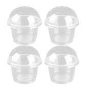 25 komada jednokratne prozirne plastične posude za desert od 250 ml za šalicu za salatu s poklopcem za kućni bar i kafić (kupolast poklopac s rupom)