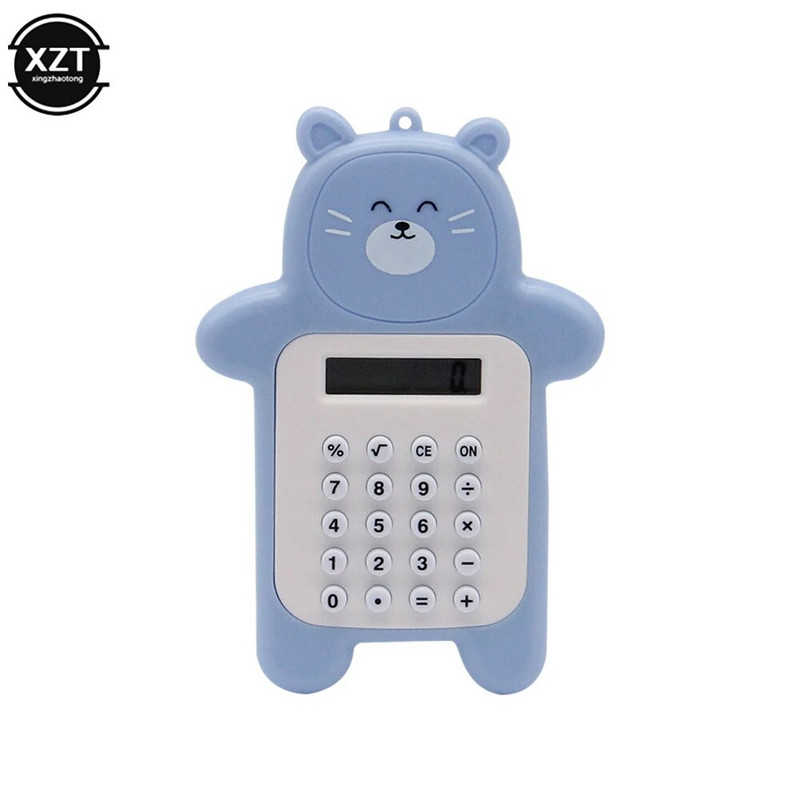 Mini calculator portabil, dimensiune de buzunar, afișaj cu 8 cifre, buton subțire de desene animate, Calculator drăguț, rechizite școlare pentru copii