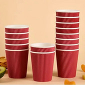 Vienkartinis dvisluoksnis gofruotas storas kavos popierius karšto gėrimo puodelis 280 ml plastikiniai puodeliai Cupcake