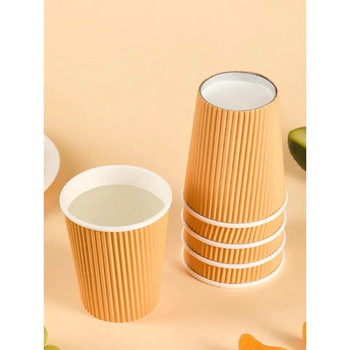 Μίας χρήσης διπλής στρώσης κυματοειδές χοντρό χαρτί καφέ Hot Drinking Cup Cup280ml Πλαστικά φλιτζάνια Cupcake  