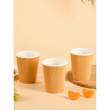 Μίας χρήσης διπλής στρώσης κυματοειδές χοντρό χαρτί καφέ Hot Drinking Cup Cup280ml Πλαστικά φλιτζάνια Cupcake  