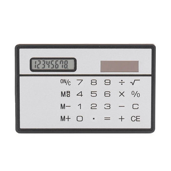 Соларен 8-цифрен калкулатор Тънък соларен калкулатор със сензорен екран Дизайн на кредитна карта Мини размер Преносим тънък компютър
