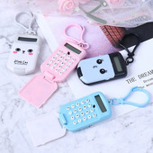 Nešiojamas skaitmeninis skaičiuotuvas Kawaii mini skaičiuotuvas Kišeninis ekranas Animacinis filmas mielas kūrybingas raktų pakabuko skaičiuotuvas Biuro reikmenys