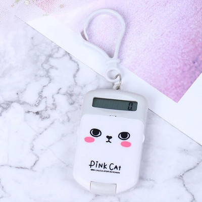 Nešiojamas skaitmeninis skaičiuotuvas Kawaii mini skaičiuotuvas Kišeninis ekranas Animacinis filmas mielas kūrybingas raktų pakabuko skaičiuotuvas Biuro reikmenys