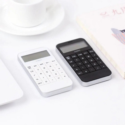 Студентски мини офис джобен универсален дисплей бял електронен цифров калкулатор черен