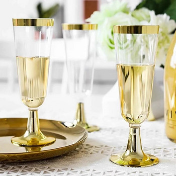 24X Wedding Champagne Flute Creative Πλαστικό μίας χρήσης Πλαστικό Κύπελλο Γάμου Ποτήρι Σαμπάνια Σκεύη Ροζ Χρυσό