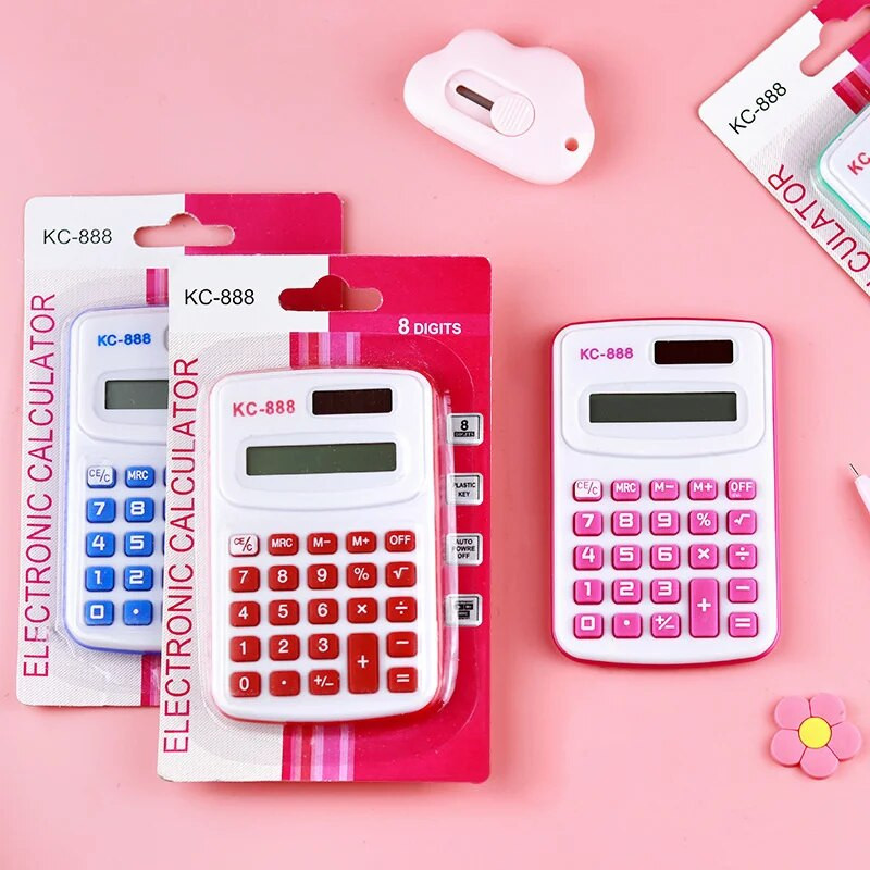 Mini Calculator Office Mini Culoare Drăguț Calculator portabil Candy Color Design Drăguț 8 cifre LED Calculatoare Calculator student