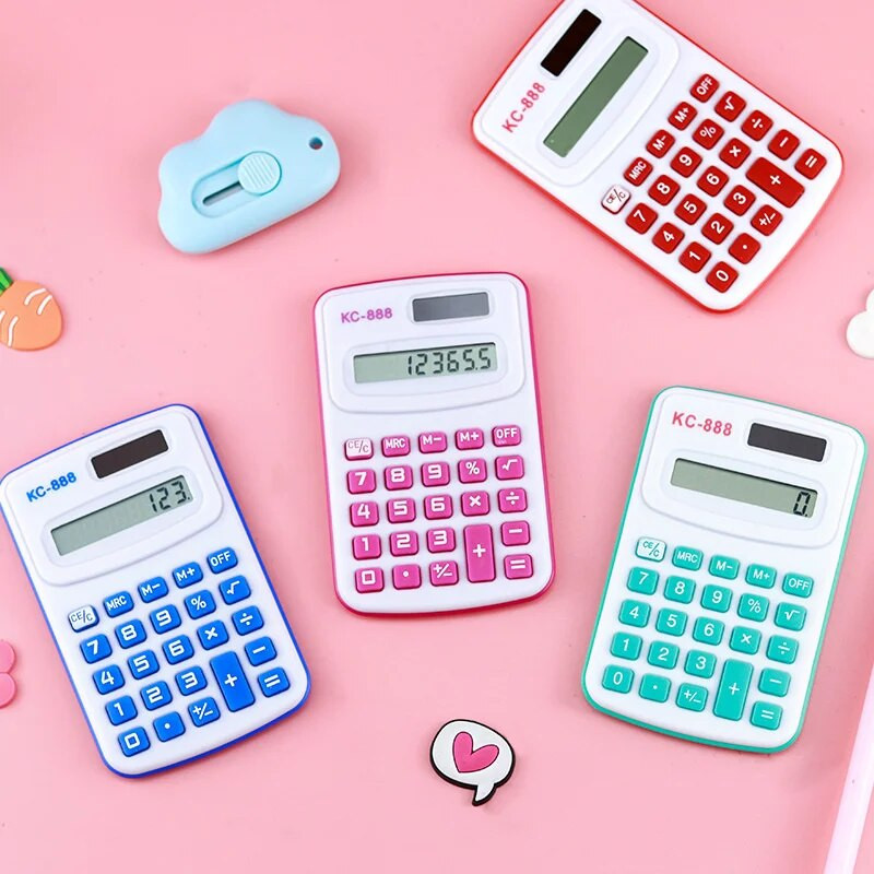 Mini Calculator Office Mini Culoare Drăguț Calculator portabil Candy Color Design Drăguț 8 cifre LED Calculatoare Calculator student