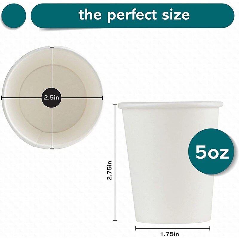 Popieriniai puodeliai, mažas vienkartinis vonios kambarys, espresas, burnos skalavimo puodelių dozatorius, vienkartiniai puodeliai, kavos puodelis (200 pak.) 5 unc.