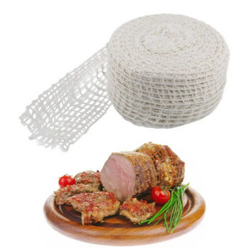 5M Βαμβακερό δίχτυ για κρέας Ζαμπόν λουκάνικο κρεοπωλείο λουκάνικο με κορδόνι Δίχτυα θήκης Συσκευασία για εργαλεία μαγειρικής κουζίνας Επεξεργασίες τροφίμων με σπάγκο