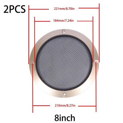 За 2"/3"//5"/6,5"/8"/10" инча 2 бр. Решетка Високоговорители Защитен капак Автомобилни високоговорители Усилвател на мощност Декоративен кръгъл модул 2 бр.