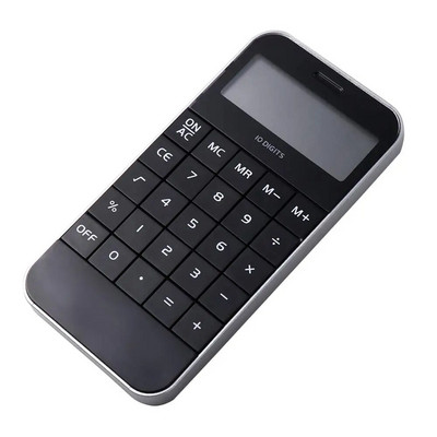 Mados nešiojamas reklaminis universalus ekrano kišeninis skaitmenų skaičiuotuvas Juodai baltas elektroninis