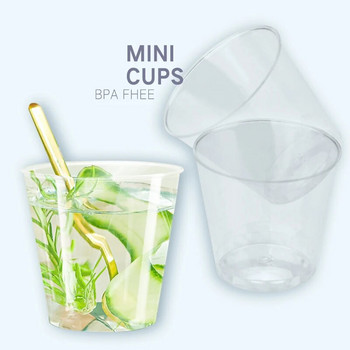 20PCS Мини прозрачни пластмасови чаши за еднократна употреба Желирани чаши Gobelet Plastique Tumblers Кухненски аксесоари за рожден ден