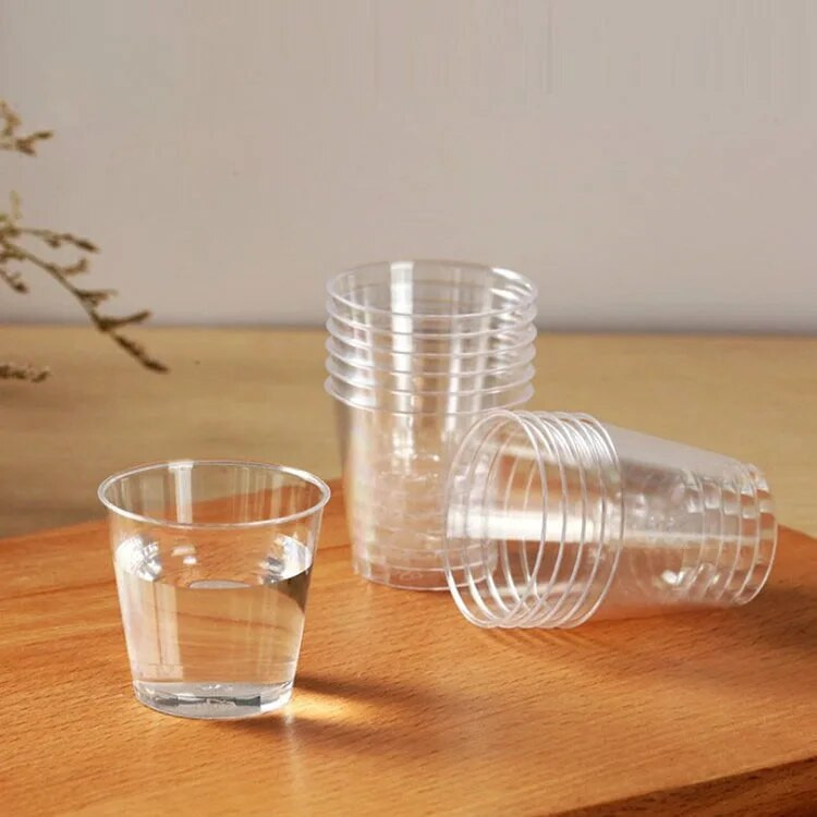 20/40 vnt. vienkartiniai skaidraus plastikiniai puodeliai lauko iškyloms gimtadienio vakarėliui virtuvės vakarėliui, vienkartiniai plastikiniai puodeliai vestuvėms, Kalėdoms, 30 ml