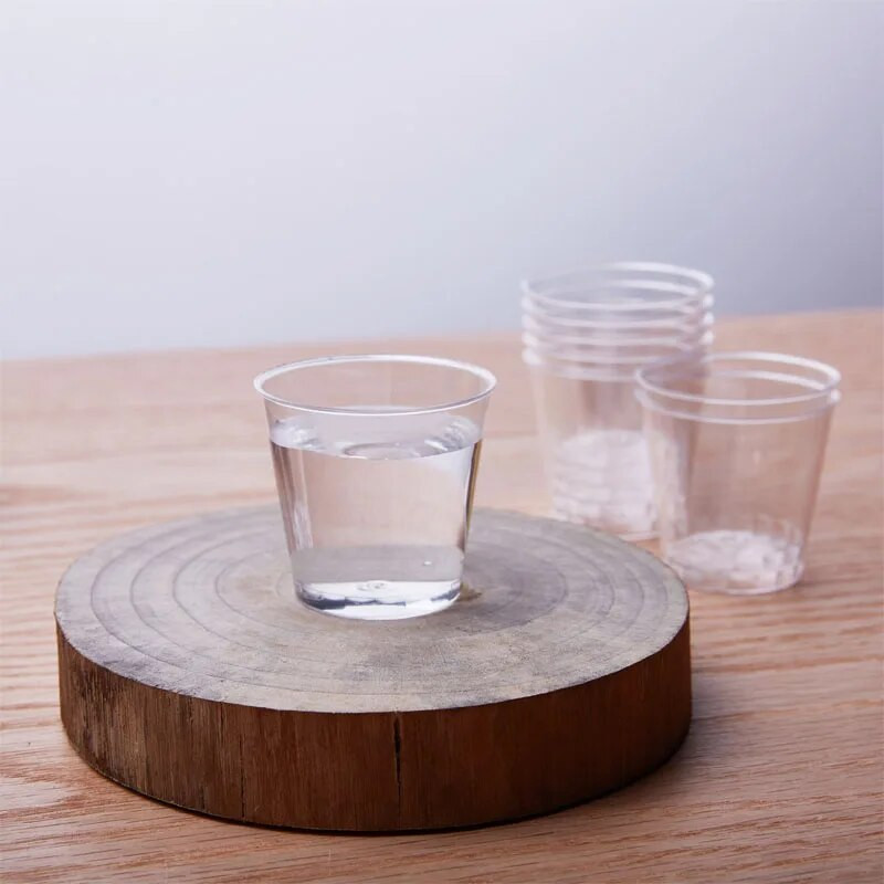 20/40 vnt. vienkartiniai skaidraus plastikiniai puodeliai lauko iškyloms gimtadienio vakarėliui virtuvės vakarėliui, vienkartiniai plastikiniai puodeliai vestuvėms, Kalėdoms, 30 ml