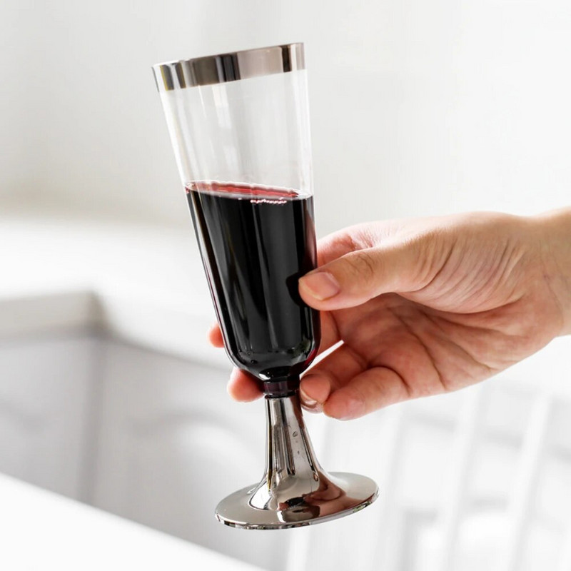 Kuldsed šampanjaflöödid Ühekordsed plastikust šampanjaklaasid Pulmapeo kokteilitopsid pidustustarbed