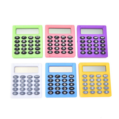 Naujas studentų mini elektroninis skaičiuotuvas Candy Color Apskaičiuokite biuro raštinės reikmenis dovanų monetų baterija 1 vnt