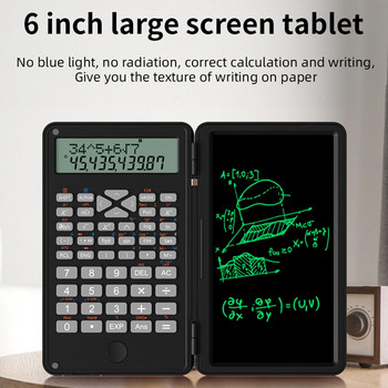 Научен калкулатор с изтриваема дъска за писане 240 функции 2 редов LCD дисплей Сгъваем калкулатор за финансова математика Училищен