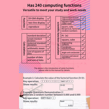 Επιστημονική αριθμομηχανή με διαγραφόμενη πλακέτα γραφής 240 λειτουργιών Οθόνη LCD 2 γραμμών Αναδιπλούμενη Σχολή Υπολογιστή Οικονομικών Μαθηματικών