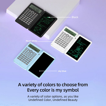 Научен калкулатор с изтриваема дъска за писане 240 функции 2 редов LCD дисплей Сгъваем калкулатор за финансова математика Училищен