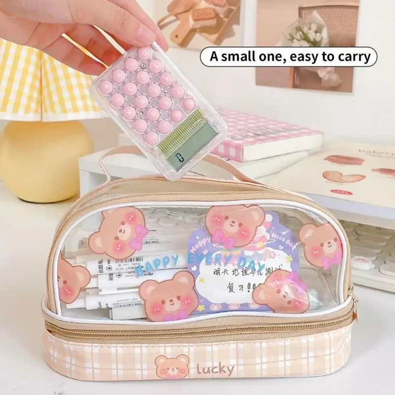 Afișaj cu 8 cifre Calculator drăguț Buton din silicon de culoarea bomboanelor Calculator transparent Vânt dulce Trimite cadouri studenților