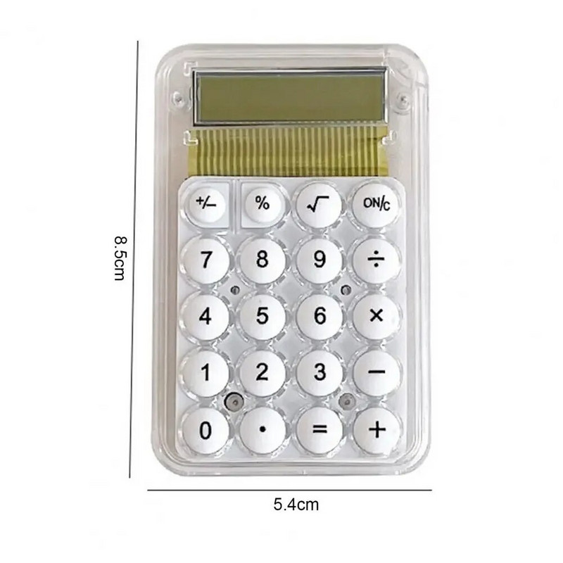 Afișaj cu 8 cifre Calculator drăguț Buton din silicon de culoarea bomboanelor Calculator transparent Vânt dulce Trimite cadouri studenților