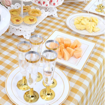 Златни флейти за шампанско Пластмасови чаши за шампанско за еднократна употреба Сватбени парти Чаши за коктейли Консумативи за празненства