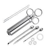 Nerūdijančio plieno prieskonių švirkštų rinkinys BBQ mėsos kalakutienos skonio injektoriumi kepimo įrankiai