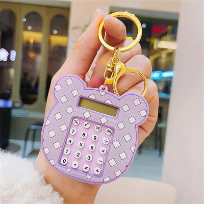 Joc de jucării Bijuterii Pandantiv Calculator electronice de birou Breloc Calculator cu cap de urs Calculator electronic Calculator cu cifre