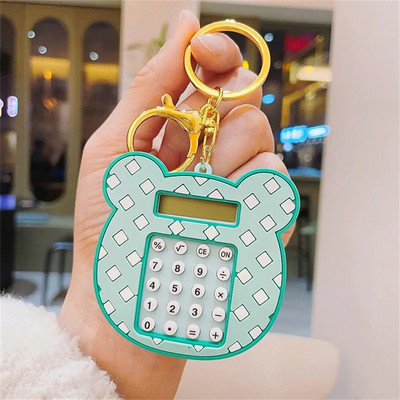 Joc de jucării Bijuterii Pandantiv Calculator electronice de birou Breloc Calculator cu cap de urs Calculator electronic Calculator cu cifre