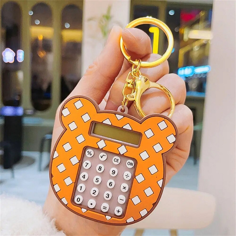 Joc de jucării Bijuterii Pandantiv Calculator electronice de birou Breloc Calculator cu cap de urs Calculator electronic Calculator cu cifre