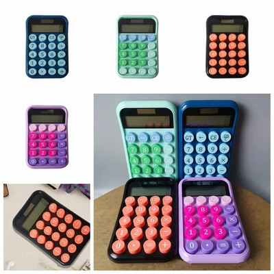 10 számjegyű Candy Color csendes számológép nagy kijelzős mechanikus billentyűzet Számviteli tanulási számológép Candy Color hordozható