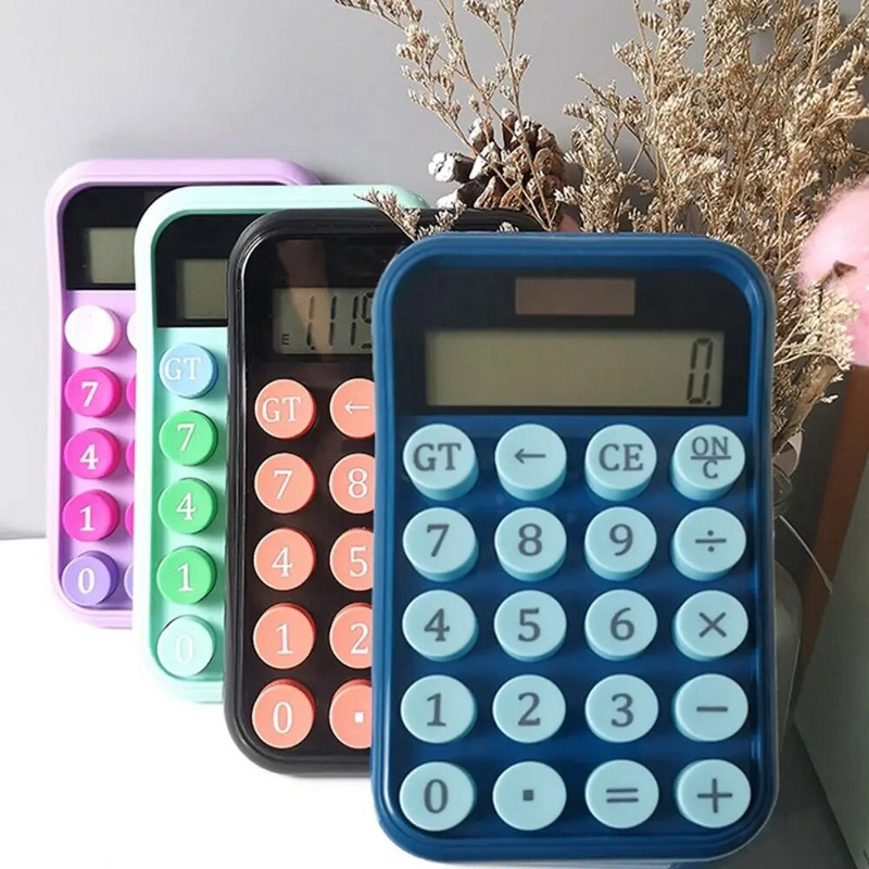 10 skaitmenų „Candy Color“ tylus skaičiuotuvas didelio ekrano mechaninė klaviatūra Apskaitos mokymosi skaičiuotuvas „Candy Color“ nešiojamas