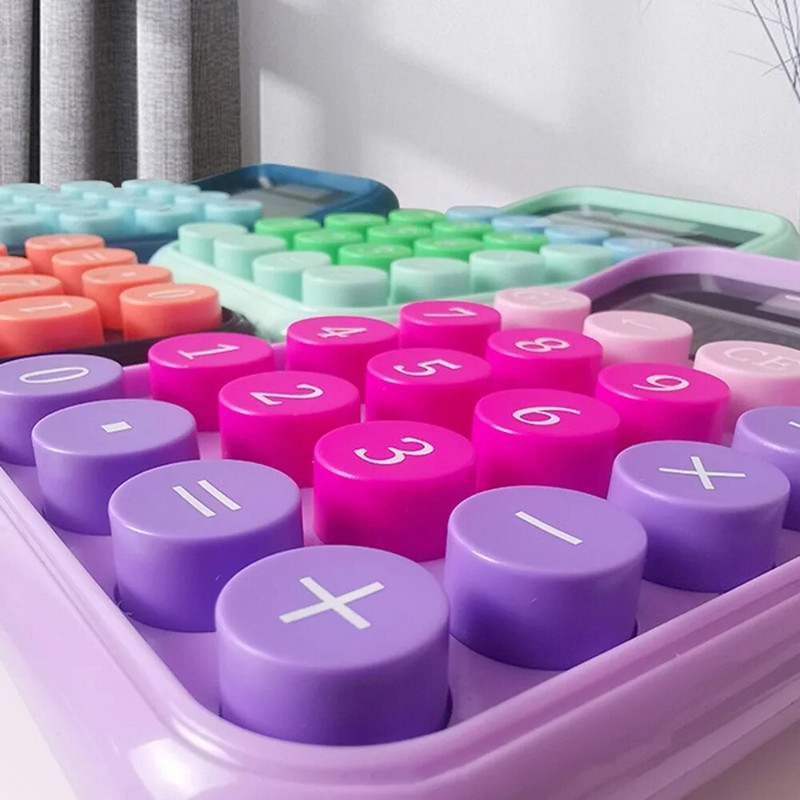 10 skaitmenų „Candy Color“ tylus skaičiuotuvas didelio ekrano mechaninė klaviatūra Apskaitos mokymosi skaičiuotuvas „Candy Color“ nešiojamas