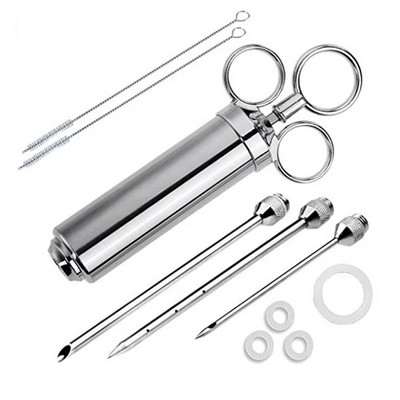 Meat Marinade Injector Kit Seasoning Injector Meat Injectors Stainless Steel Cooking Syringe Injection With 2-5 Needles
