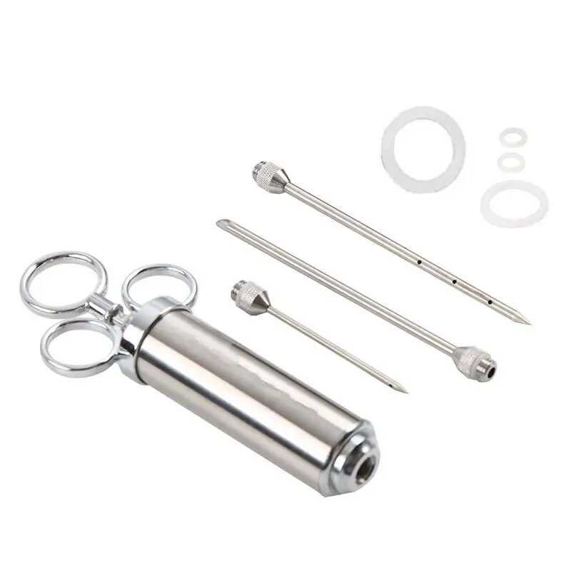 Mėsos marinato purkštukų rinkinys Prieskonių purkštukas Mėsos purkštuvai nerūdijančio plieno kepimo švirkštas su 2–5 adatomis