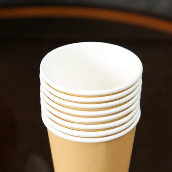100 бр./опаковка 250 мл двойна цветна хартиена чаша Бяла крафт чаша за еднократна употреба Чаша за кафе Консумативи за пиене Приеми Персонализиране